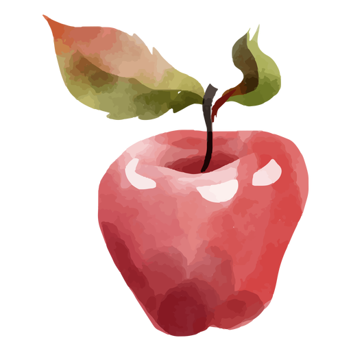 Red apple fruit watercolor PNG Design