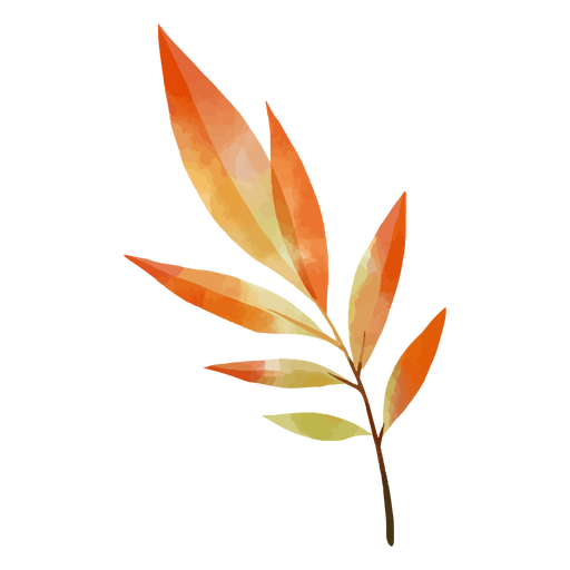 Watercolor orange leaves