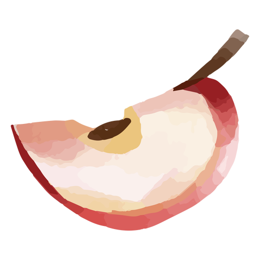 Red apple slice watercolor