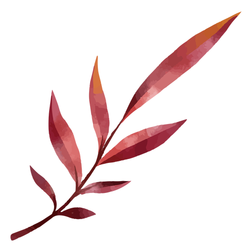 Watercolor red leaves