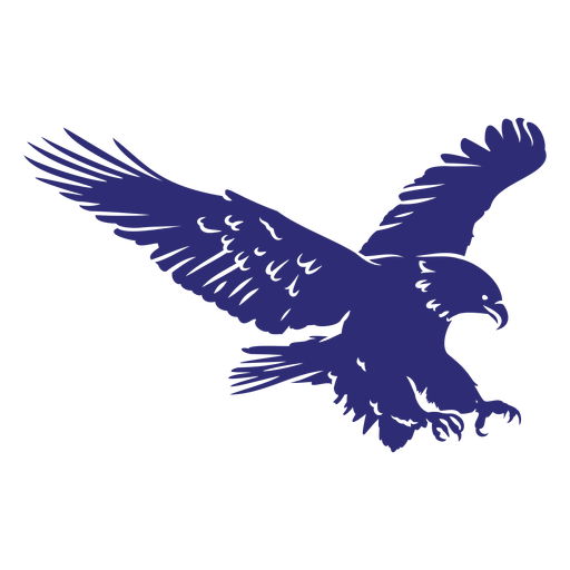 Blue American eagle landing PNG Design