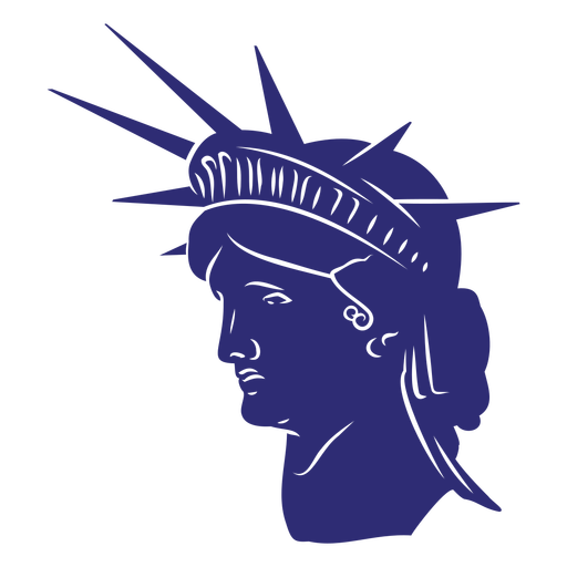 Statue of liberty head cut out PNG Design