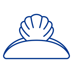 Trazo de pinza de pelo de concha azul Diseño PNG