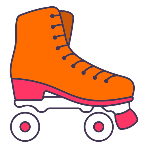 Roller skates color stroke PNG Design