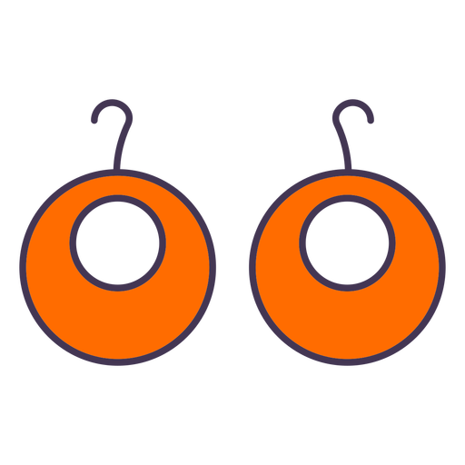 Pair of earrings color stroke PNG Design