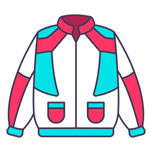 Vintage 80's style colorful jacket color stroke PNG Design