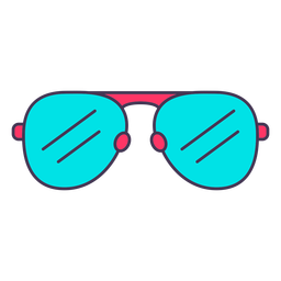 Pink aviator sunglasses color stroke Transparent PNG