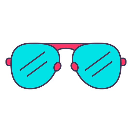 Pink aviator sunglasses color stroke PNG Design