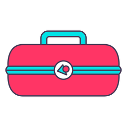 Pink briefcase color stroke PNG Design