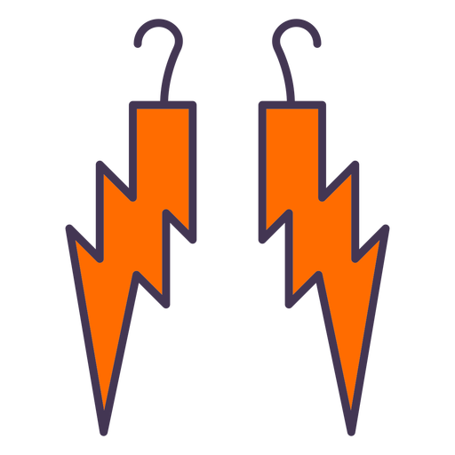 Orange rays earrings color stroke PNG Design
