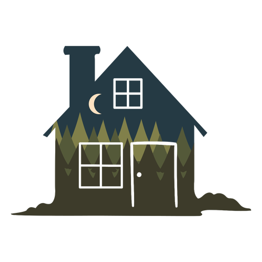 Cabin house camping night PNG Design