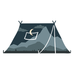 Camping tent mountain landscape