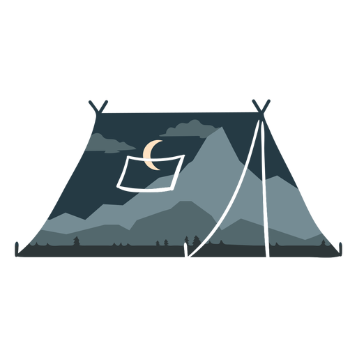 Camping tent mountain landscape PNG Design