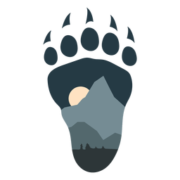 Animal paw mountain landscape PNG Design