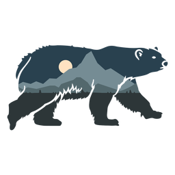 Bear animal mountain landscape Transparent PNG