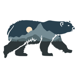 Oso animal montaña paisaje Diseño PNG
