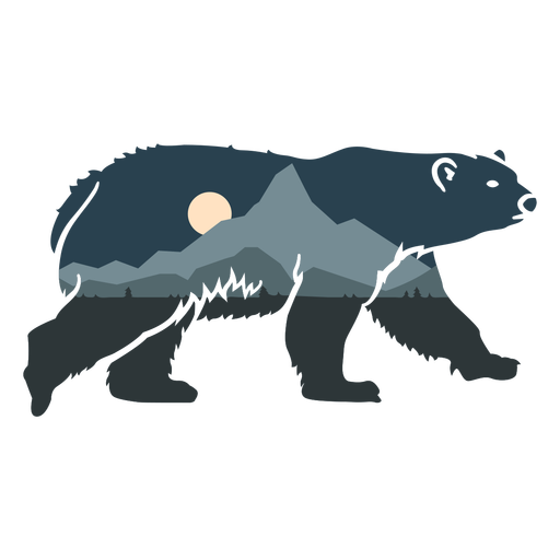 Oso animal montaña paisaje Diseño PNG