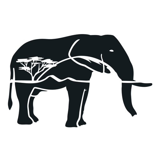 Savana elephant cut out PNG Design