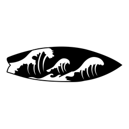 Tabla de surf con olas del mar Diseño PNG