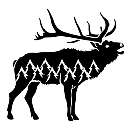 Cortar árboles de animales salvajes de alce Diseño PNG