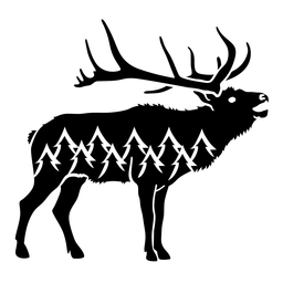 Moose wild animal trees cut out PNG Design