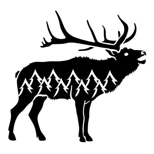 Moose wild animal trees cut out PNG Design