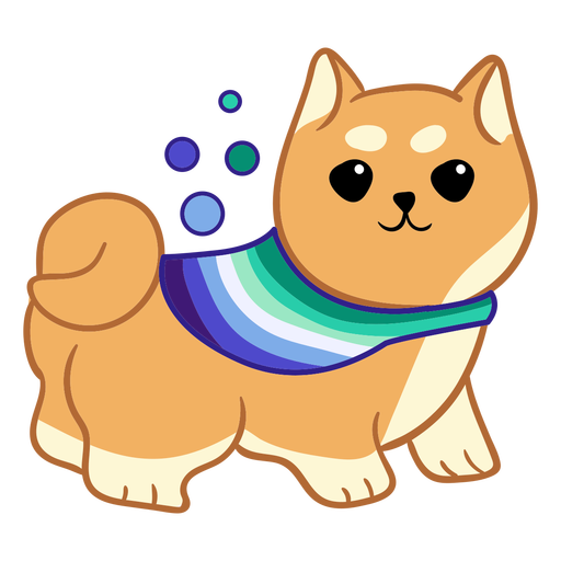 Dog gay man flag color stroke PNG Design