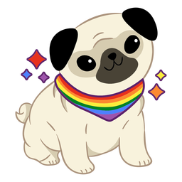 Dog pride flag color stroke