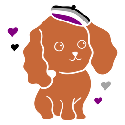 Dog asexual flag cut out PNG Design