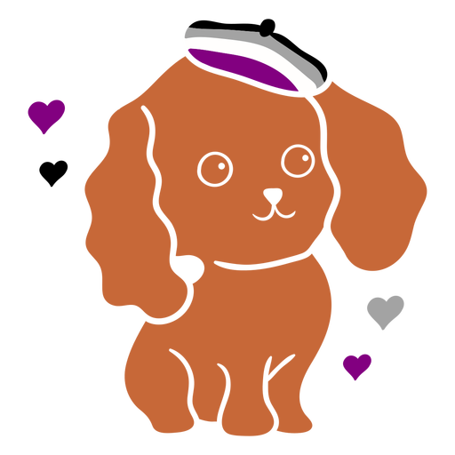 Dog asexual flag cut out PNG Design