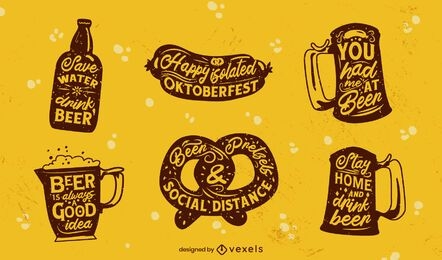 Set of lettering Oktoberfest badges 