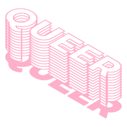 Pink queer pride label filled stroke PNG Design