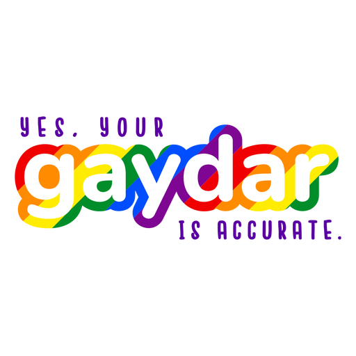 Rainbow gaydar pride quote flat