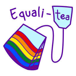 Funny equality pride quote color stroke PNG Design