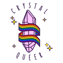 Pride quote crystal queer color stroke