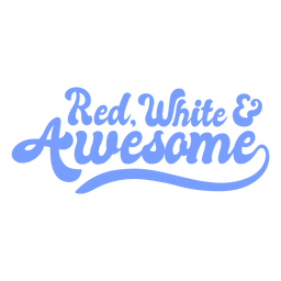 Red, white and awesome flat PNG Design