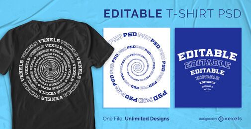 Spiralen und Kurven skalierbares T-Shirt PSD