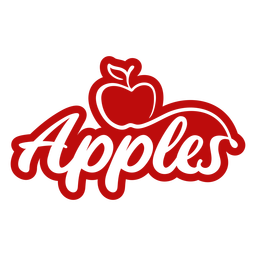 Letras de rótulo de maçãs Desenho PNG