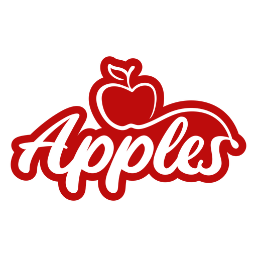 Apples label lettering
