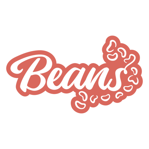 Beans label lettering