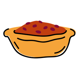 Olla caliente de frijoles semiplana Diseño PNG