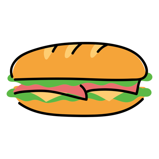 Trazo de color sándwich Diseño PNG