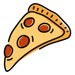 Pepperoni pizza color stroke Transparent PNG