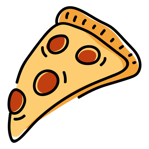 Pepperoni pizza color stroke PNG Design