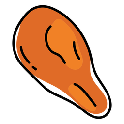 Gebratener Hähnchenschenkel-Farbstrich PNG-Design