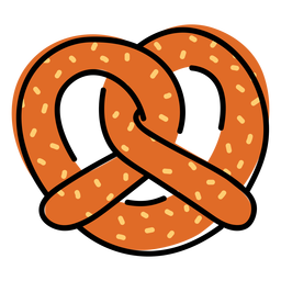 Pretzel color stroke PNG Design