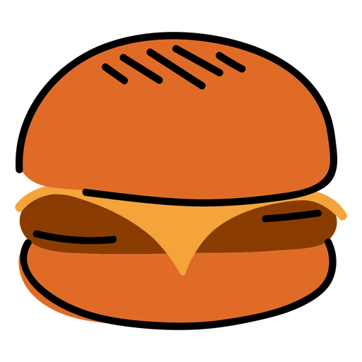 Delicious burger color stroke PNG Design