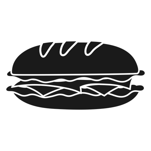 Baguette sandwich cut out PNG Design