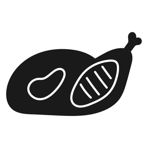 Roasted chicken cut out PNG Design