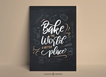 Blackboard lettering baking poster